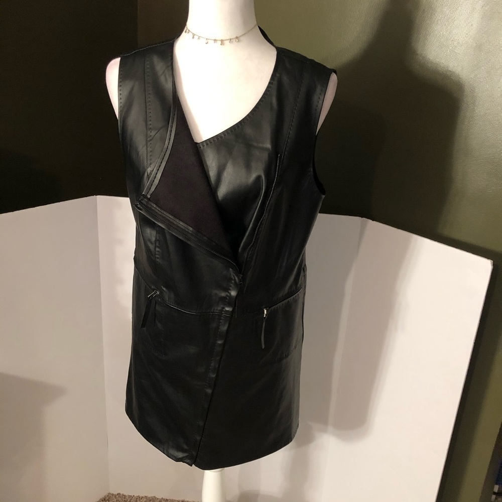 Max Studio Black Zip Up Sleeveless Dress Sz Small - Picture 5 of 8